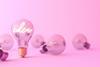 Idea pink lightbulb innovation