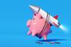 investment soar piggy bank rocket