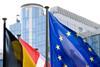 Flags outside EU parliament