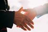 handshake plain background