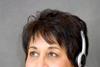 Indian woman with telephone headset