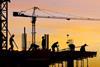 construction risk workers Silhouette danger health and safety