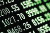 share prices on a screen