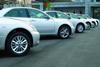 line of silver cars
