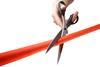 red ribbon cutting