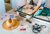 woman packing suitcase