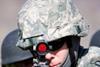 Soldier aiming a gun