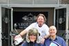 David Newman in fur hat with Charlie Boorman and Andy Golightly