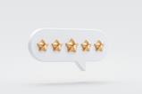 five star, speech bubble