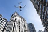drone flying buildings