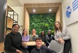 2024 BIBA team with three of the work experience students