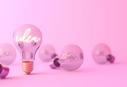 Idea pink lightbulb innovation