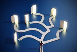 weighing up the options, many doors, choices, paths