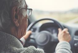 old person driving car