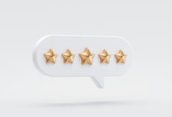 five star, speech bubble