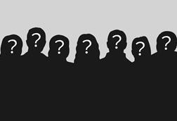 question mark face masks hidden