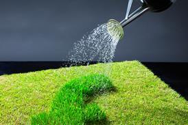 economic growth, grass, watering can