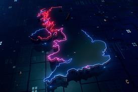 united kingdom map lit up