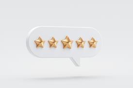 five star, speech bubble