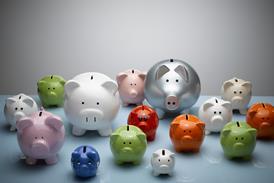 Different sized piggy banks