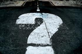 Question mark road distance