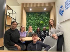 2024 BIBA team with three of the work experience students