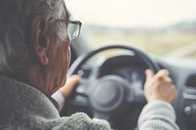 old person driving car