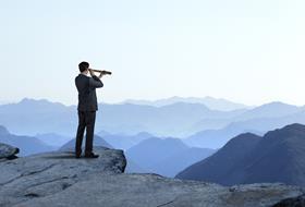 opportunity ahead look binocular man