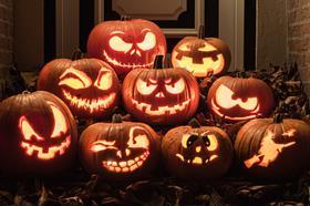 Halloween pumpkins menacing