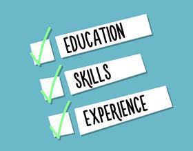 education, skills, experience, qualifications