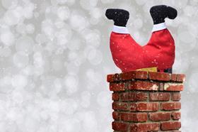 Santa in a chimney