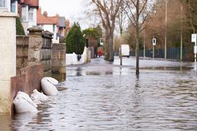 Flood, house with homemade barrier