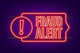 fraud alert, fraud sign
