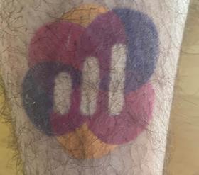 Matt Scott's tattooed leg