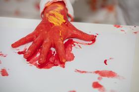 red paint hand getty