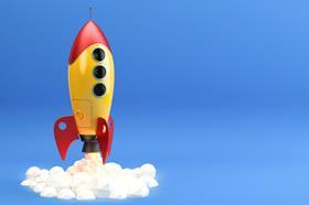 rocket launch blue