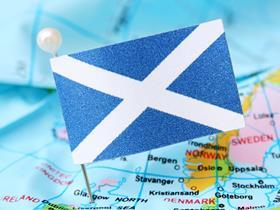 Scotland flag map pin