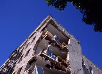 damaged building