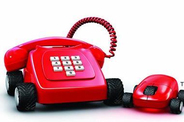 Red phone and mouse with wheels