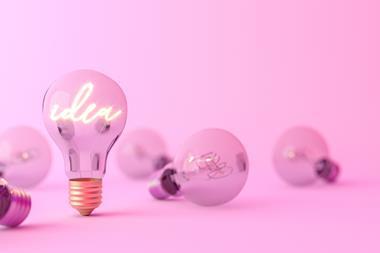 Idea pink lightbulb innovation