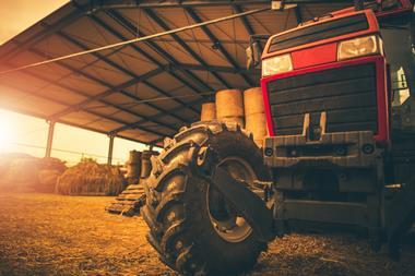 tractor farm rural barn