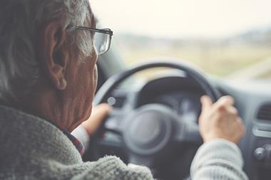 old person driving car