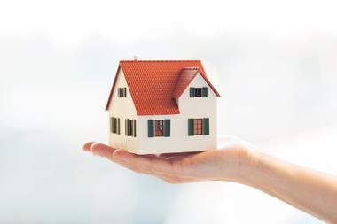 hand holding house