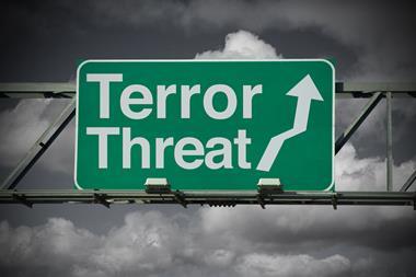 Terror threat sign