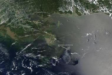 Satellite picture of oil spill