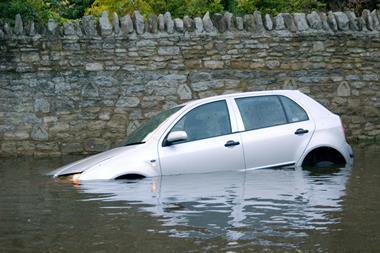 car, flash flood