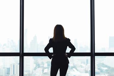 Shadow business woman suit