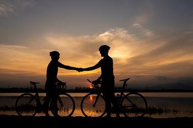 cycling shake hands
