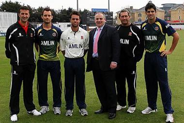 cricketers with Amlin on their shirts