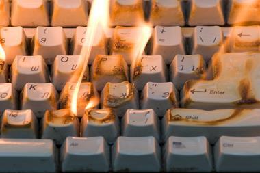 burning keyboard, cyber, property, fire